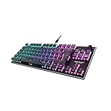 Roccat Vulcan TKL - Kompakte Mechanische RGB Gaming Tastatur, AIMO LED Einzeltastenbeleuchtung, Titan Linear Switches, Aluminiumoberfläche, Multimediarad