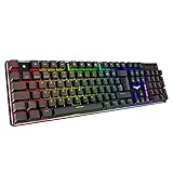 havit Mechanische Gaming Tastatur, QWERTZ Tastatur (Deutsches Layout) mit Roten Schaltern, Mechanische Tastatur für PC Gamer und Arbeits, Schwarz (HV-KB432L)