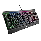 Sharkoon Skiller Mech SGK3 Mechanische Gaming Tastatur (mit RGB-Beleuchtung, braune Schalter, N-Key-Rollover, 1000 Hz Polling Rate) schwarz