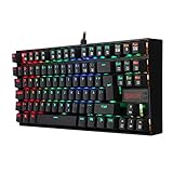 Redragon K552 Mechanische Gaming Tastatur RGB Beleuchtet 60% Mini TKL Keyboard mit Rote Schalter 87 Tasten für PC Gaming, DE QWERTZ (Schwarz)